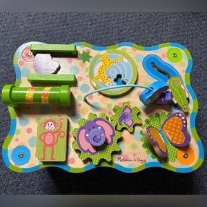 Melissa & Doug Activity Table Busy Board Wooden Animal Jungle Theme
